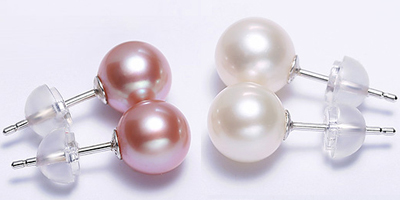 round pearl earrings in 14K gold