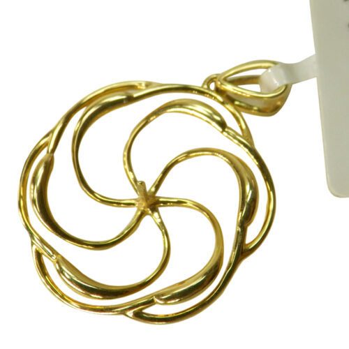 18k yellow gold pinwheel pearl pendant setting