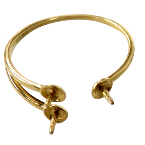 3 pearl 18ky gold pearl ring setting