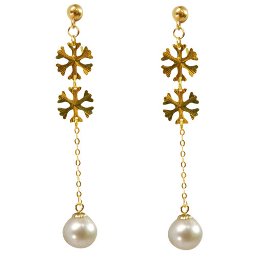 18k yellow gold pearl earrings