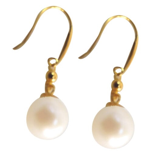 18k yellow gold pearl earrings