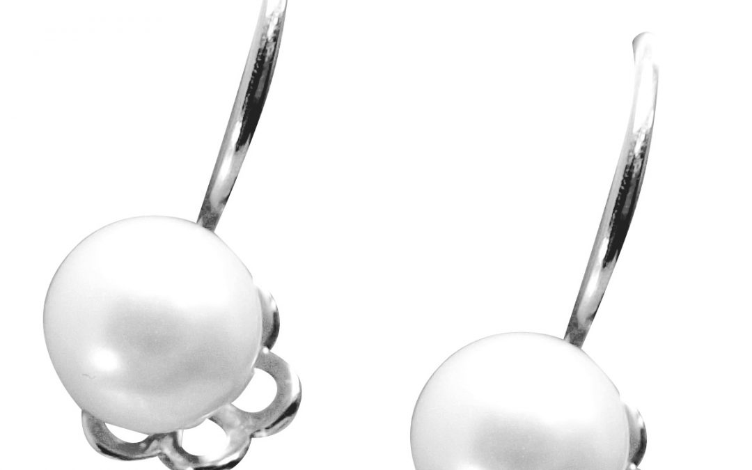 925 Sterling Silver Unique Flipped Large Pearl Earrings
