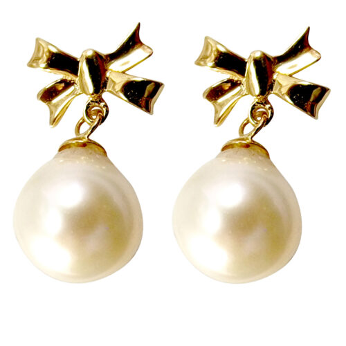 18k gold pearl earrings