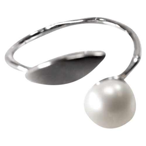 pearl silver ring