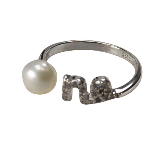 pearl silver ring