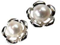 button pearl earrings