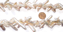 White Large Sized Cross Pearls Center Drilled