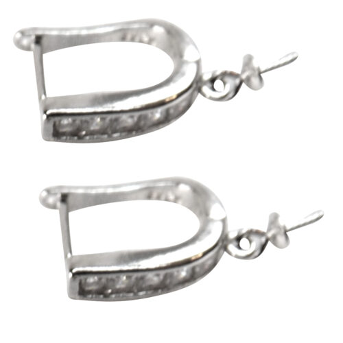 925 sterling silver leverback pearl earrings Settings