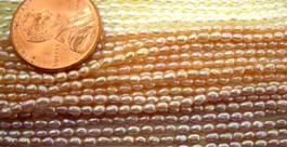 1-2mm Tiny Seed Oval Pearl Strand