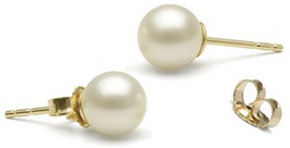 5.5-6mm AAA Pearl Studs Earrings 14KY Gold