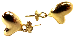 18K Yellow Gold Heart Earring Settings