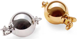 14K Yellow or White Gold Ball Clasp for Single Strand