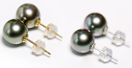 Tahitian Pearl Studs Earrings 14K Yellow or White Gold