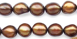 10-11mm Length Drilled Baroque Pearls on Temporary Strand