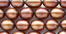 Large 9-10mm Rice or Oval Shaped Pearl Strand