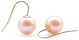 Rare 10-10.5mm Round Pearl Earrings 14k Gold