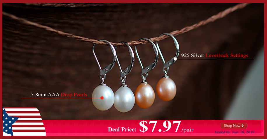 Drop Pearl Silver Leverback Earrings