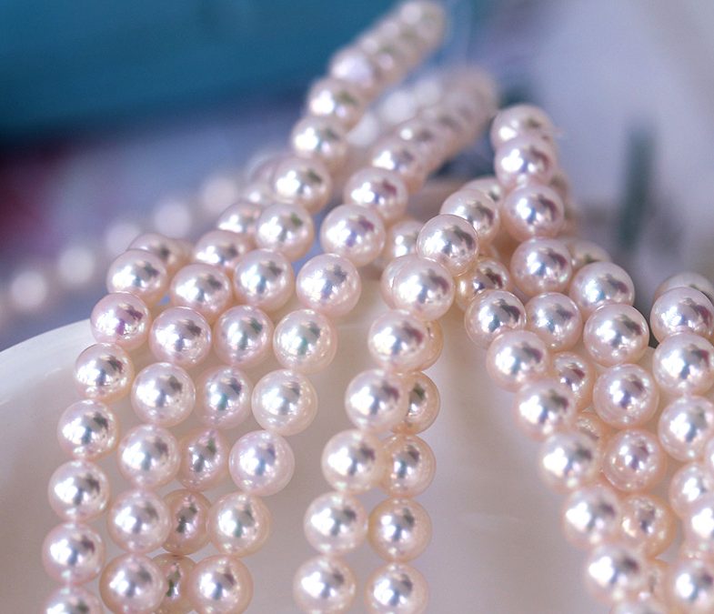 7.5-8.5mm Japanese Akoya HIGH AAA Quality Round Pearl Necklace 14KG