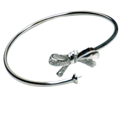 925 Sterling Silver Pearl Bangle Setting