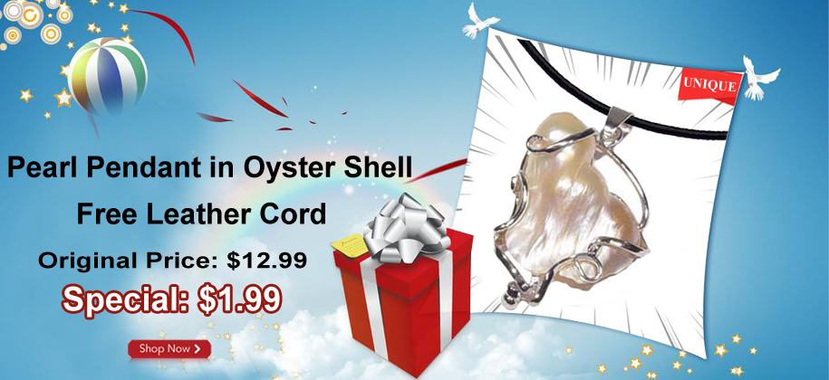 pearl in oyster pendant, free cord pearl in oyster pendant, free cord