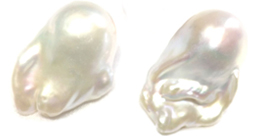 Un-Drilled Huge White Pink Mauve Baroque Pearls 18x30mm High Quality