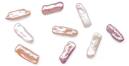 Loose Biwa Pearls in White Pink and Mauve