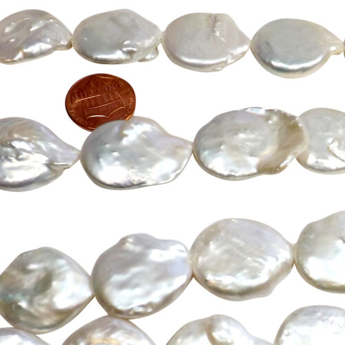 Huge Sized 22-24mm Coin Pearls On Temporary Strands