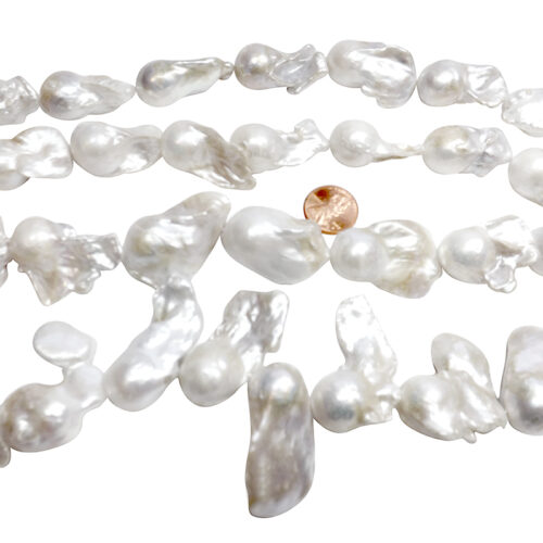 huge 17mm-35mm white baroque pearl strands