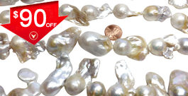 Huge 17mm-35mm Sized Baroque Pearl Strands Each One is One of Kind