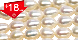 High Luster Gem Quality 7-9mm Rice Oval Shaped AAA Pearl Strand