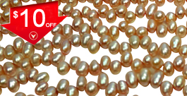 Top Drilled 7-9mm Natural Colored Pink Drop Pearl Strands