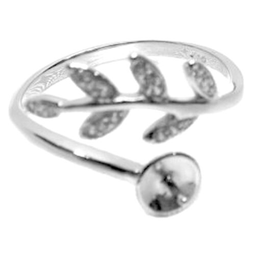 3 Leaves Designed 925 Sterling Silver Adjustable Ring Setting