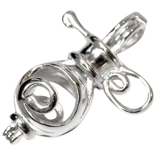 925 sterling silver spiral pearl cage