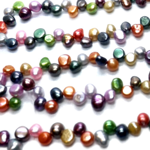 multi-colored 6-7mm baroque pearl strands