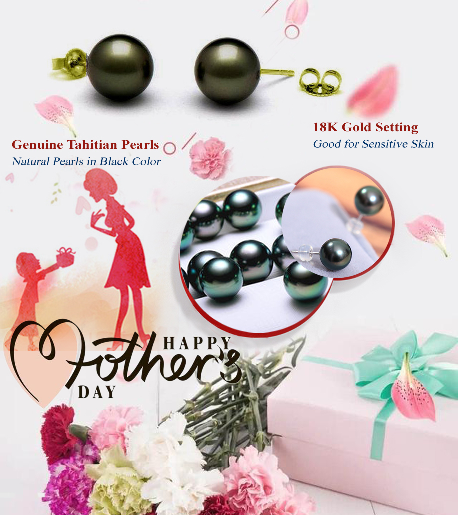 mother's day pearl earrings in 18k gold