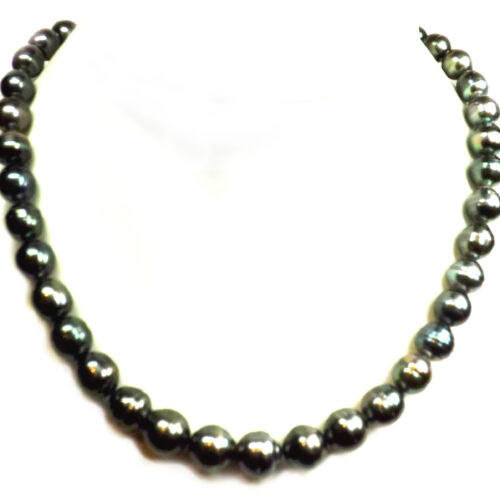 9-11mm Big Tahitian Near Round Pearls 14KY Gold Clasp.