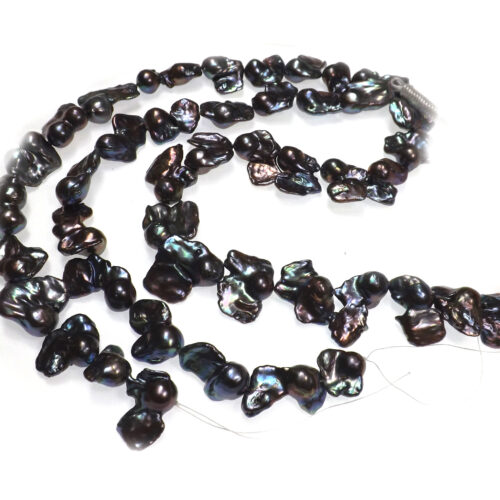 peacock black baroque pearl strand