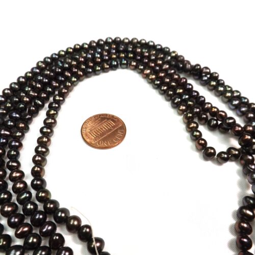 5-6mm multi black Colored Nice Quality Baroque Pearls on a Temporarily Strung Strand