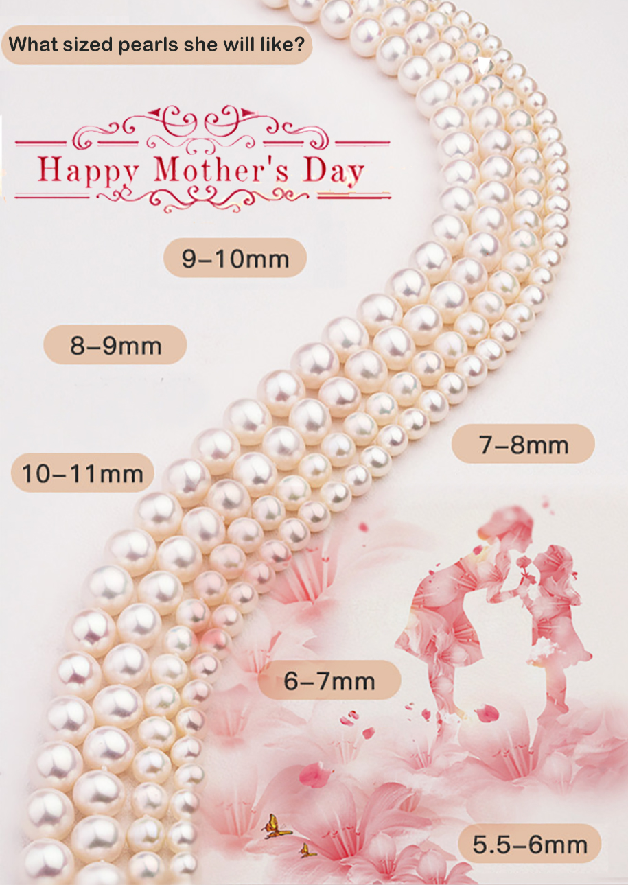 mother's day pearl necklace in 18k gold