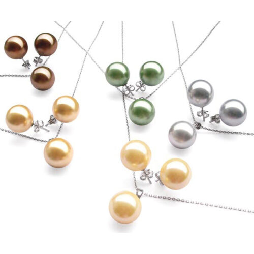 south sea shell pearl necklace and earrings sets