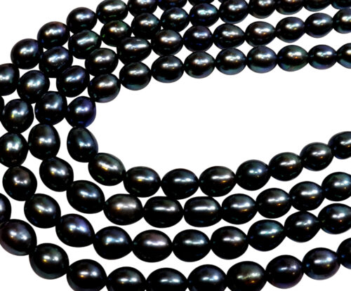 Very High Gem Quality 8-9mm Rice Oval Shaped AAA Pearl Strand