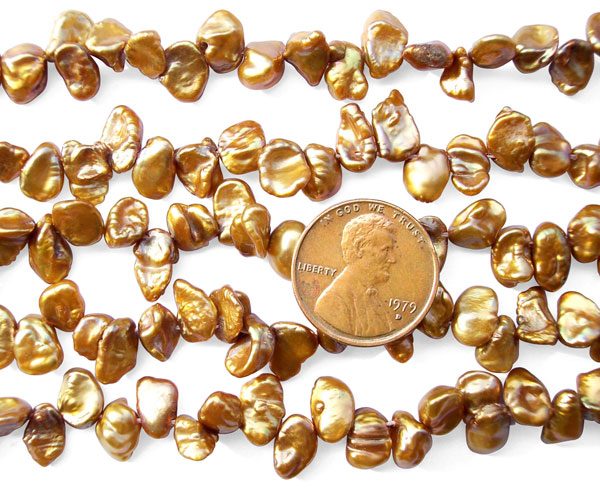 Brown 5-7mm Keshi Seed Pearl String
