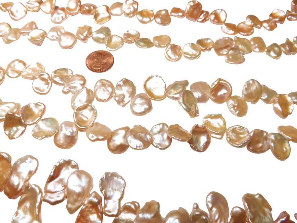 Pink Large Petal Shaped Loose Keshi Pearl Strands
