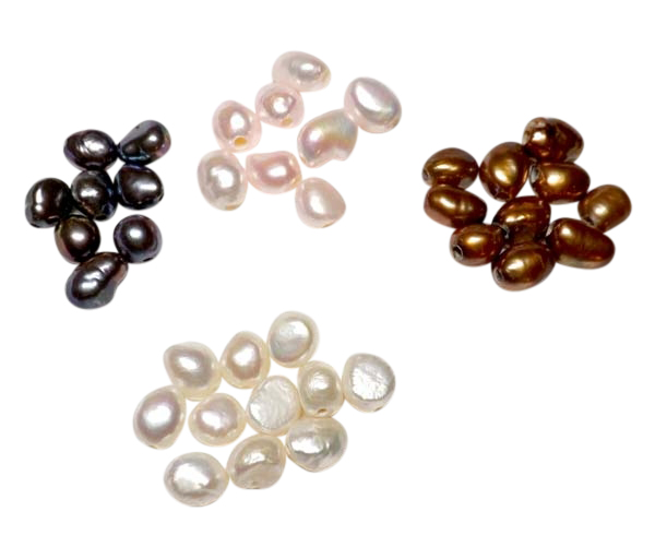 4 Colored Loose 8-9mm Baroque Individual Pearls