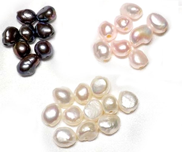 White, Pink, Black Large Loose Baroque Individual Pearls Big Hole
