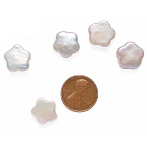 Flower Shaped Coin Pearl Undrilled or Half-drilled
