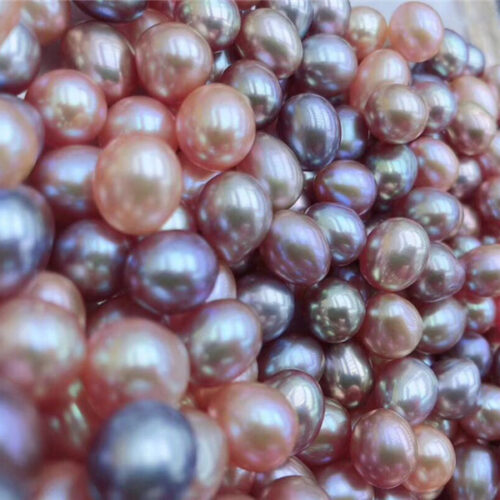 10-11mm loose drop pearls in natural pink and mauve colors