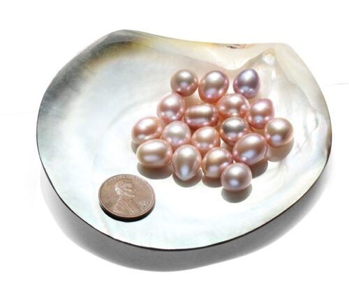 10-11mm AA+ Loose Mauve Drop Pearls Sold by Ounce