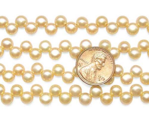 Champagne 6-7mm Top Drilled Button Pearl Strand