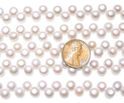6-7mm Top Drilled White Button Pearl Strand